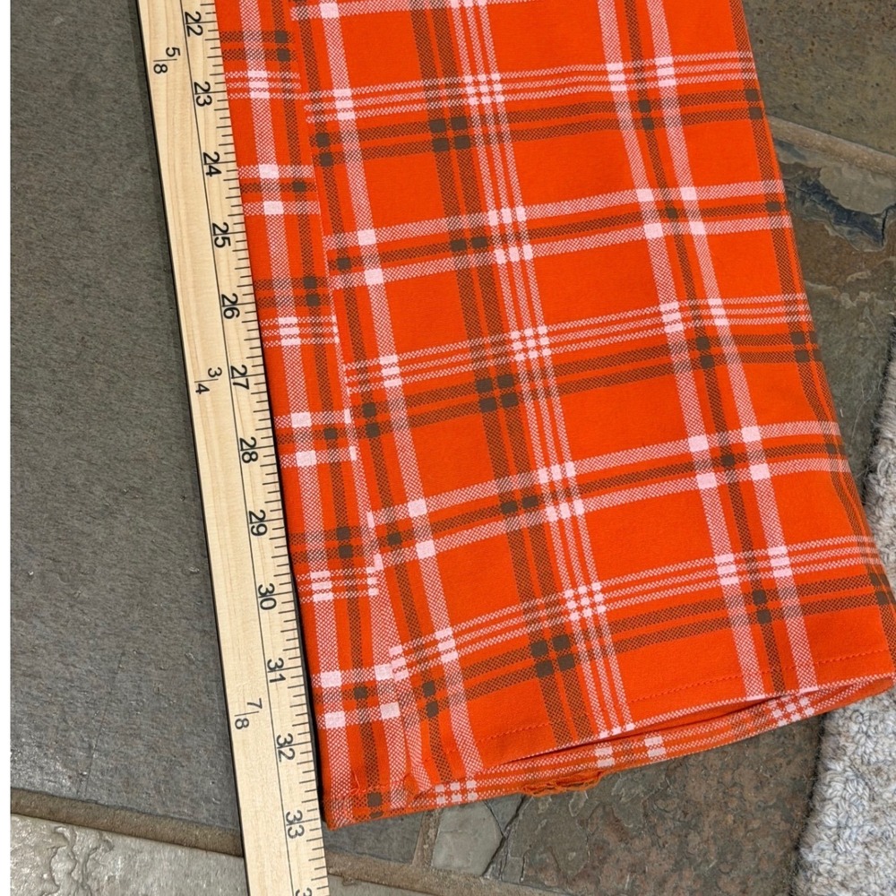 I.AM.GIA Orange Polaris Plaid High Waisted Flare Pants Exposed Zip Slim Fit S - Picture 10 of 15